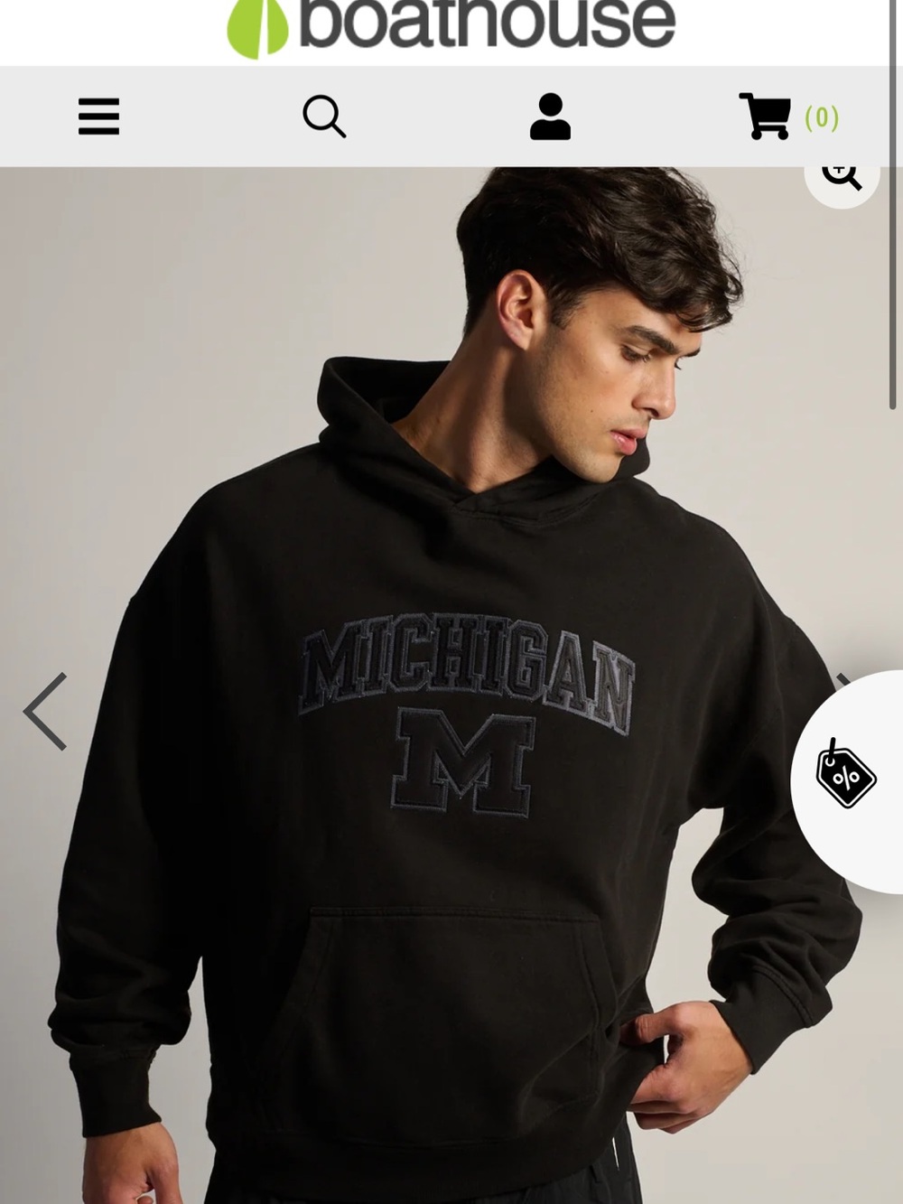 Russell Athletic Black Michigan Logo Hoodie